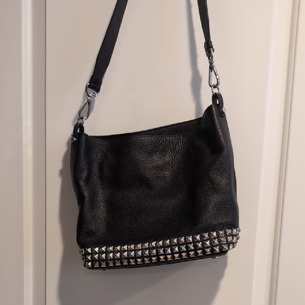 Black Studded Shoulder Bag